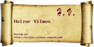 Holzer Vilmos névjegykártya